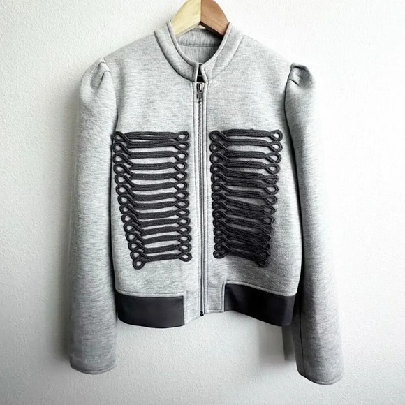 CHELSEA28 x NORDSTROM | Military Bomber Marching Band Jacket Zip Grey | Small - Picture 4 of 8